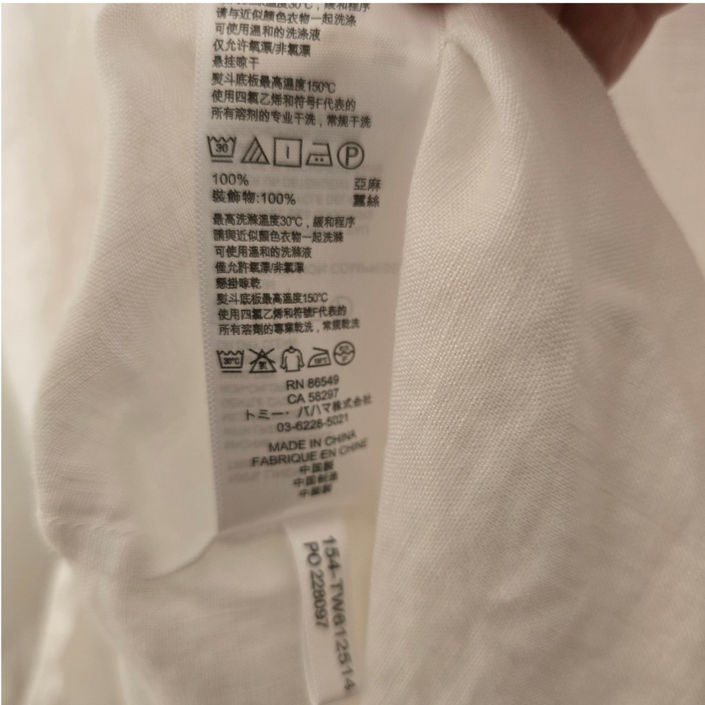 Tommy‎ Bahama Linen Silk Tunic Top Women's White Split Neck Pocket Blouse Small - Picture 8 of 10